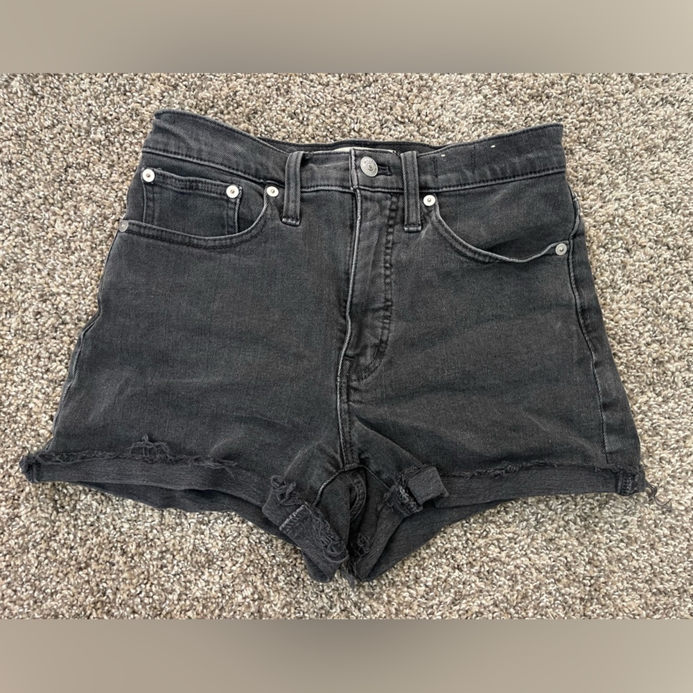 Women’s Madewell High Rise Denim Shorts Black Size 25